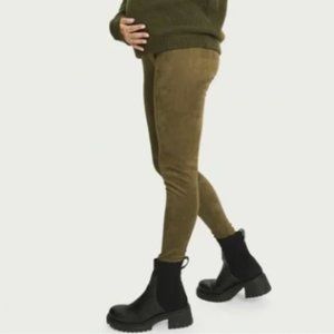 Vegan Suede Before During After Hatch Leggings Maternity Pants